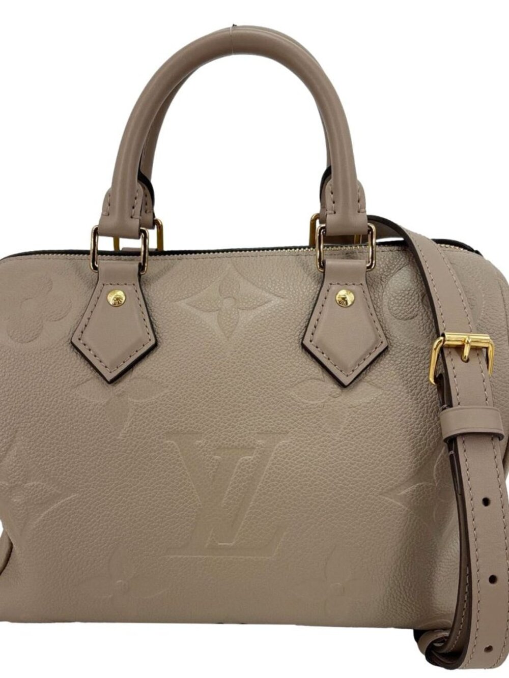 Louis Vuitton Speedy 25 Bandouliere Monogram Empreinte Shoulder Bag Beige